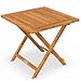 Casaria® Mesita de Jardín de Madera de Acacia 46x46cm Carga hasta 80kg Estable Resistente Intemperie Mesa Auxiliar Plegable Exterior Balcón Terraza Patio