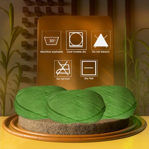 Image of VCR Hunter Green Yarn, 100 Grams Hank, 190 Meters Length, Acrylic Ball for Crochet and Knitting, Soft Crosia Threads, Pack of 1 Yarn, Suitable for DIY Crafts