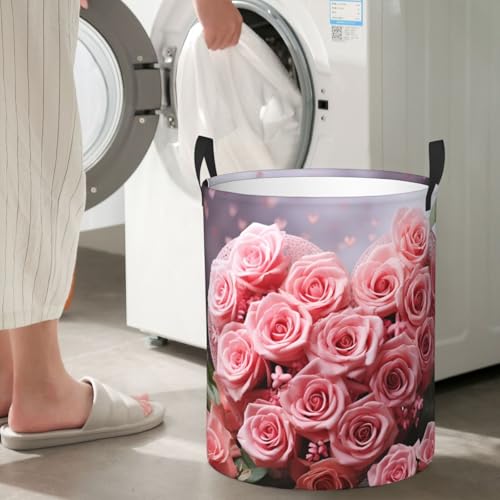 Panier à linge pour chambre à coucher motifs roses roses