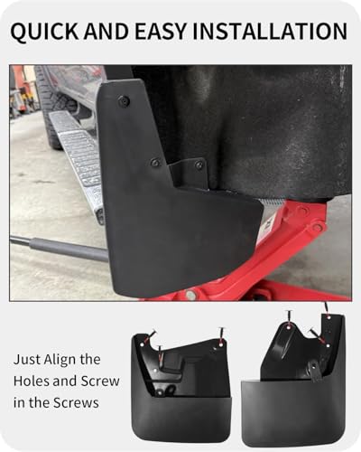 Image of Mud Flaps for Toyota Tundra 2022-2025 (Excl. SR Models), No-Drill Splash Guards, Front & Rear Set (4-PC) w /Hardware