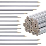 Sibba 24 Pcs Silver Streak Welders Pencil, Metallic Marking Pencil for Metal Construction Welding Art Projects, Water Soluble Marking Tools for Workers Plumbers Framers Carpenters Artists, 6.9'