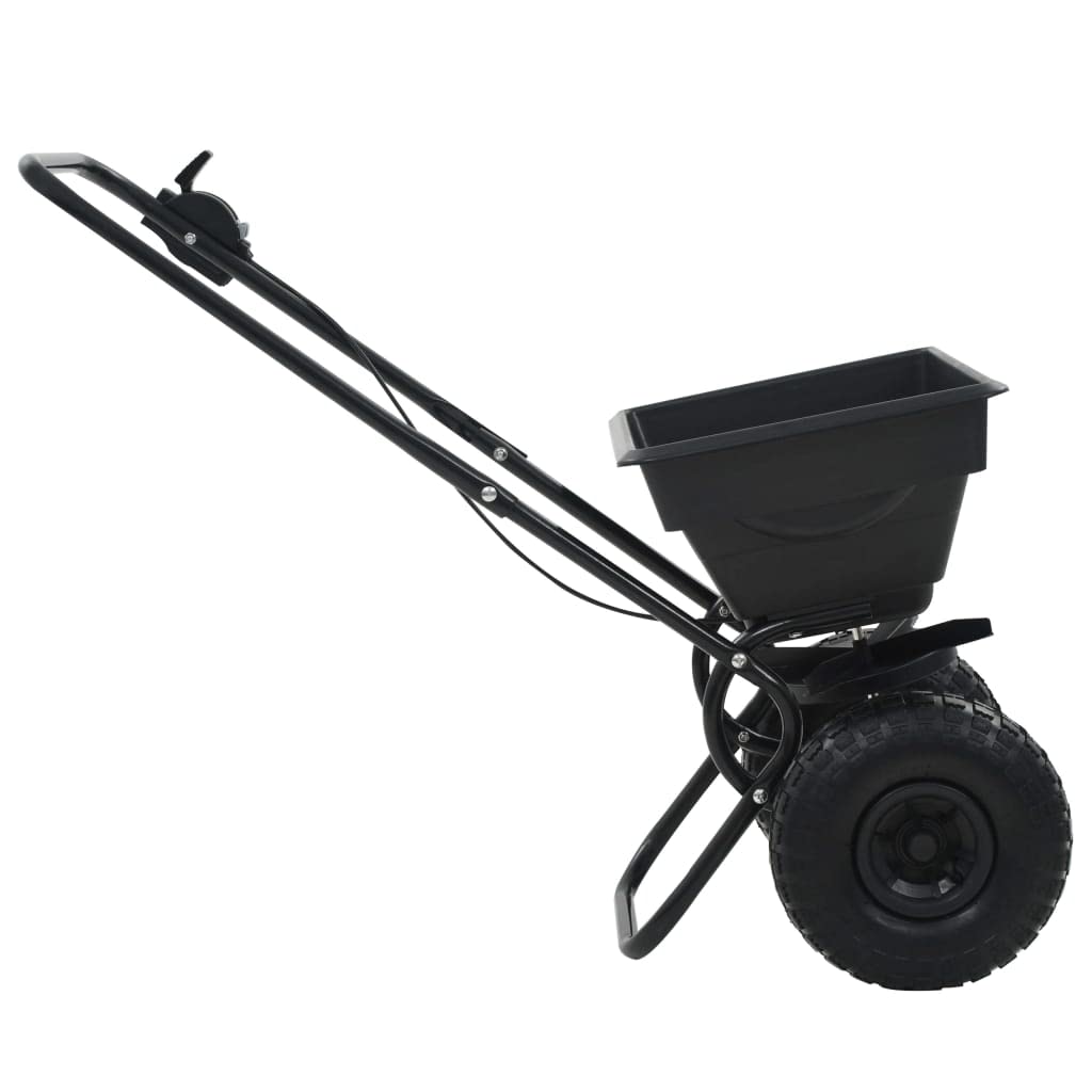 Spargisale a Spinta in PVC e Acciaio 92x46x70 cm 15 L,Prato e Giardino,Giardinaggio,Attrezzi da Giardinaggio,Spandiconcime-142965