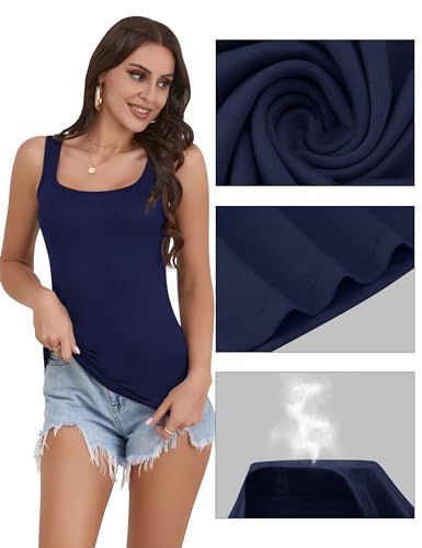 Image of BQTQ 5 Pack Women's Tank Tops Square Neck Sleeveless Ladies Tank Top Undershirts