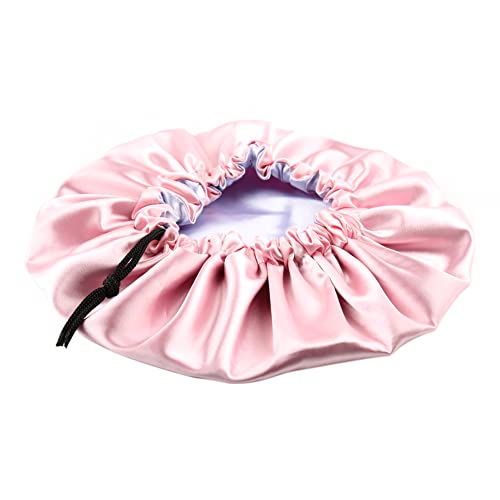 Image of Stain Bonnet Silk Sleep Cap Adjustable Satin Cap for Night Sleeping Hair Bonnet Reversible Double Layer