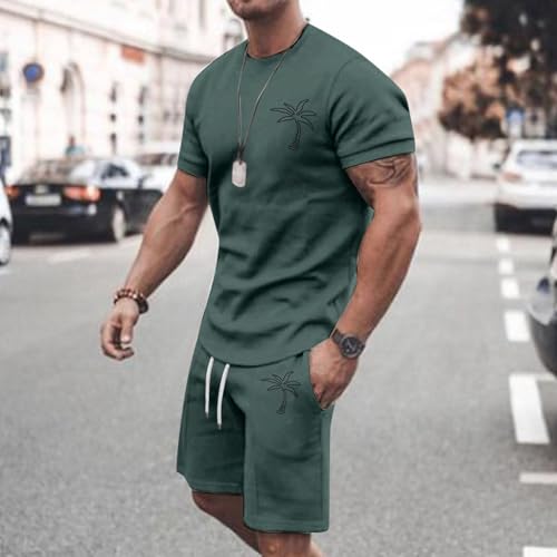 Mens 2 Piece Outfits Summer Track Suits Set Casual for Men Graphic Linen Short Sets Regular Fit Dropped Shoulders4