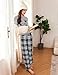 Ekouaer 2 Pack Women Pajama Long Sleeve Sleepwear Soft Loungewear Pjs Sets with Pockets S-XXL Light Pink Plaid/Grey Plaid Small