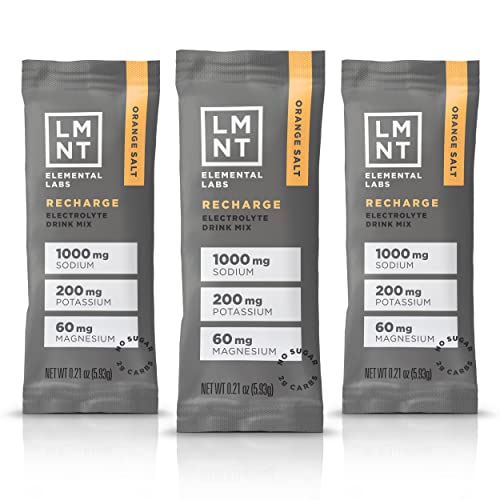 LMNT Keto Electrolyte Powder Packets| Paleo Hydration Powder| No Sugar, No Artificial Ingredients | Orange Salt | 30 Stick Packs