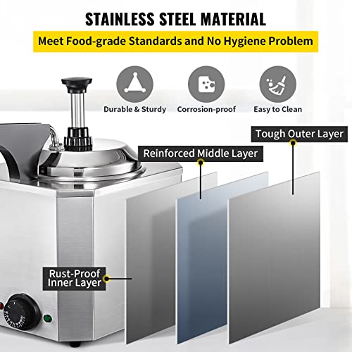 VEVOR Calentador de Chocolate o Queso Eléctrico de Acero Inoxidable con Una Bomba Calentador de Chocolate o Queso Eléctricode Calentador Bomba Dispensadora Calentador de Chocolate - imagen 3