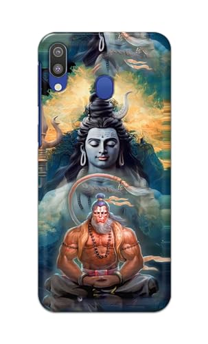 Image of PRINTFIDAA Printed Hard Back Cover Case for Samsung Galaxy M20 Back Cover (Lord Shiva and Hanuma) -112