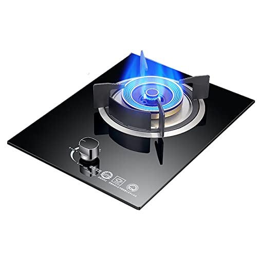 Aouoeeo Placa de Gas, Encimera de Gas, Cocina de Gas de 33 cm empotrada en Cristal Negro, fácil de Limpiar.