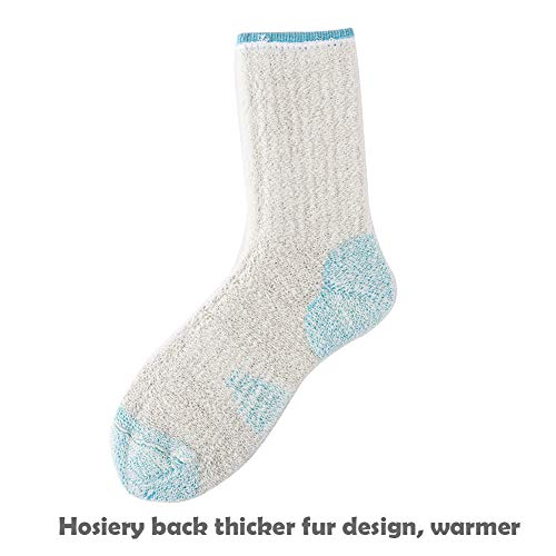 Image of 70% Merino Wool Women Crew Socks - Hiking Outdoor Athletic Thermal Thickening Cushion 