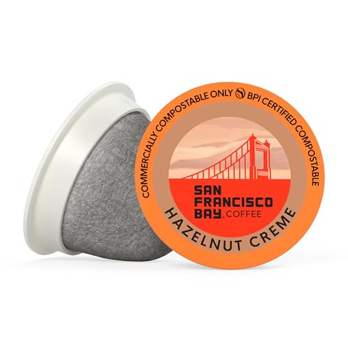 Image of San Francisco Bay K-Cup Coffee Pods, Hazelnut Creme (80 ct), Medium Roast, Commercially Compostable Single-Serve Flavored Coffee Pods