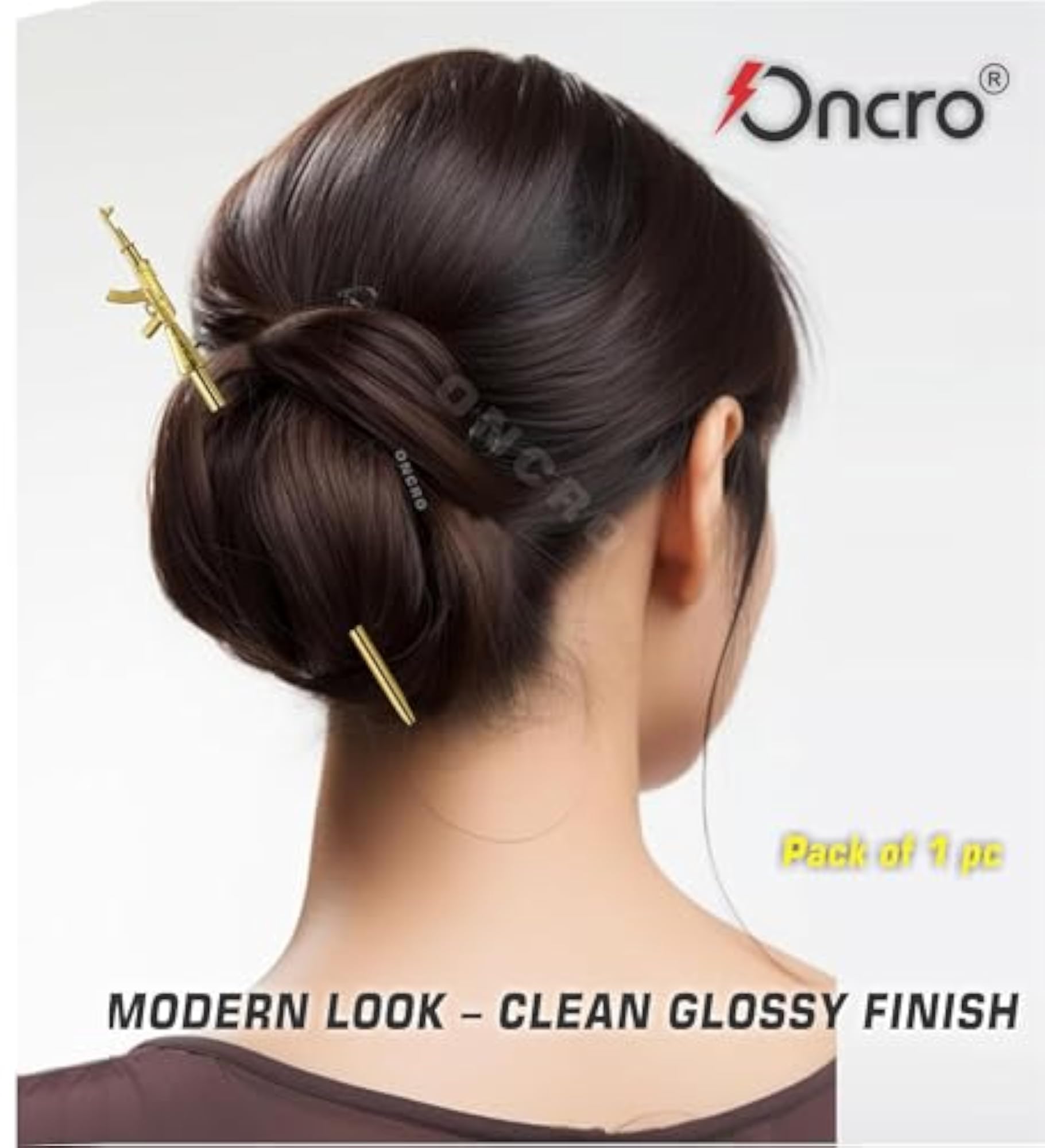 Gold Coated Gun Design Baaj Baaz Salai Hair Pin