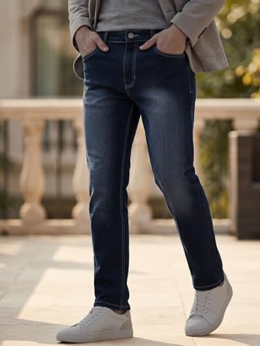 Image of Urbano Fashion Men's Straight Fit Washed Jeans Stretchable
