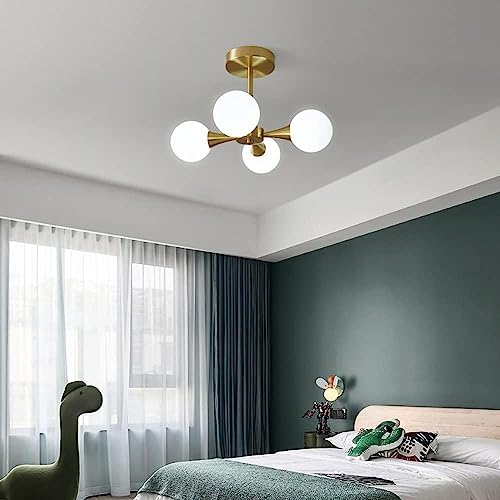 Lámpara de techo de globo de vidrio con iluminación LED para dormitorio 2