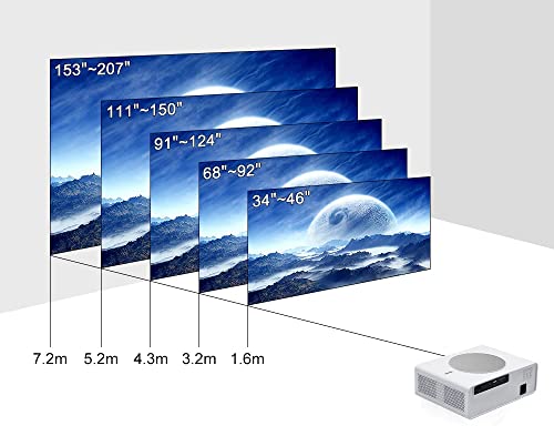 Image of AUN AKEY7 MAX 9.0 Android Version 6500 Lumen, 300inch Display, 3D Ready 4k Full HD Projector 1920x1080P 2GB RAM /16GB ROM Wi-Fi Bluetooth Mira cast Home Theatre White LED Projector