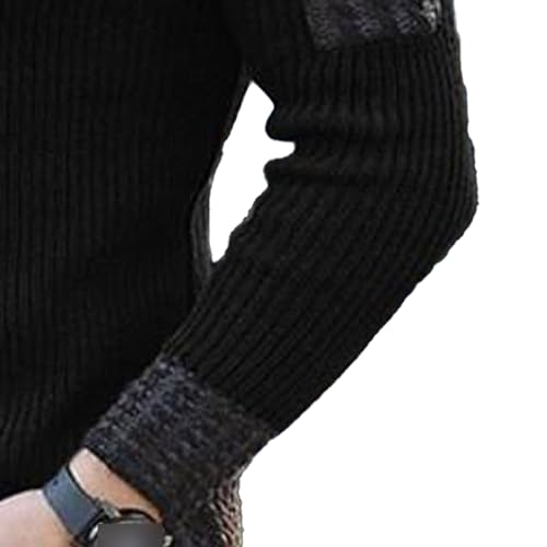 Men's Patchwork Knitted Sweater Vintage Patchworks Knits Sweaters Shawl Collar Long Sleeve Knit Pullover4
