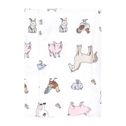 Image of Hudson Baby Unisex Baby Cotton Flannel Burp Cloths, Farm World, One Size