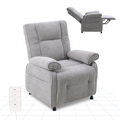 FLEXISPOT Fauteuil Relax Électrique Inclinable 95°–155° – Support 150 kg, Fauteuil TV Ergonomique avec Repose-Pieds, Dossier Réglable, Rembourrage Épais, Poche Latérale, Gris Clair