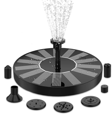 Solar Springbrunnen Teichpumpe für außen mit 6 Effekte Solar Wasserpumpe Solar schwimmender Fontäne Pumpe für Gartenteich Oder Vogel-Bad Fisch-Behälter 1W