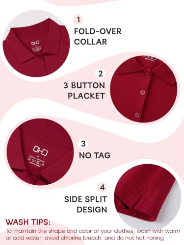 Image of OHD 3 Pack Girls Polo Shirt Cotton School Uniform Polo for Girls 3T-14