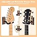 MOREYES Guitar Wall Mount 4 Pack, Guitar Wall Hangers with Rotatable Soft Guitar Hook for All Size Guitars, Hardwood U-Shaped Guitar Holder for Acoustic Guitar, Bass, Easy to Install, Black Walnut