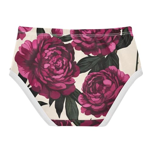 Animal Toddler Underwear Custom 2t Cotton Little Girl Panties Dark Red Flower Beige Briefs Kids Undies2