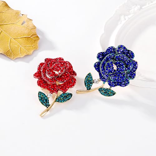 Image of Rhinestone Flower Pin Camellia Drop Oil Brooch Big Large Rose Bouquet Brooch Pin Pearl Daisy Peony Brooch Lapel Pins Elegant Clothing Hat Bag Skirt Accessories for Women