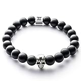 BUENO PARA LA SALUD; La pulsera hombre tiene piedras con propiedades como protectoras contra la adversidad y traer suerte; Estas pulseras hombres de calaveras son perfectas para el uso diario formal e informal; incluso puedes usarlas en la oficina;