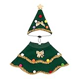 MotiveTech 2 Stück Haustierkostüm Hund Katze Festtagsumhang Haustieroutfit Hundemantel Polyester Angenehm Tragbar für Weihnachten Halloween Geburtstag Cosplay, S