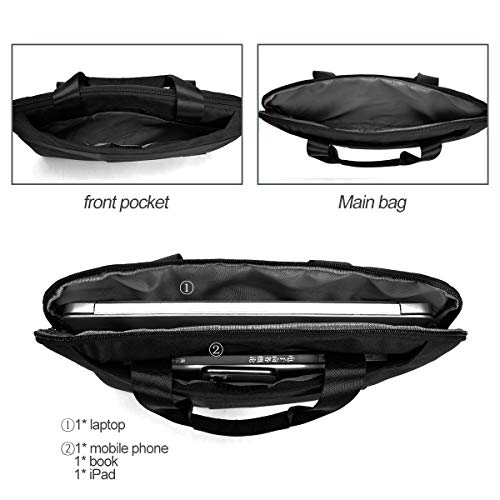 OSOCE Laptop Sleeve Case Slim Spill-Resistant Handbag for Most Popular 14.1 inch-15.6 inch Notebooks, Black