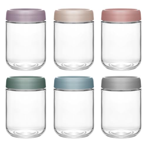 Image of Xileanalee Overnight Oats Containers with Lids 6 Pack-16 Oz Mason Jar with Lids-Overnight Oats Jars Glass Food Storage Containers for Chia Seed Pudding Salad Cereal Coffee Spices
