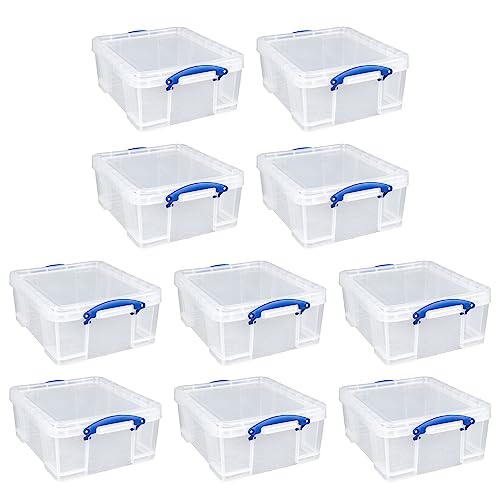 Really Useful Box 10 Pack 17L Plastic Storage Bins with