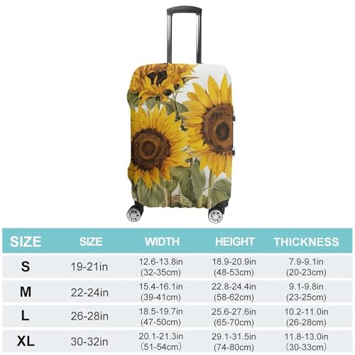 Carry on Luggage Cover Alluring Sunflowers Summer Suitcase Covers for Luggages Tsa Approved Travel Luggage Sleeve Protector Elastic Suitcase Protector Anti-Scratch Washable Fits 19-30 Inch Case -XL2