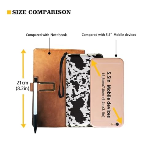 Cow Print Wristlet Wallet for Women Black Leather Zip Purse with Card Slots Phone Pocket2