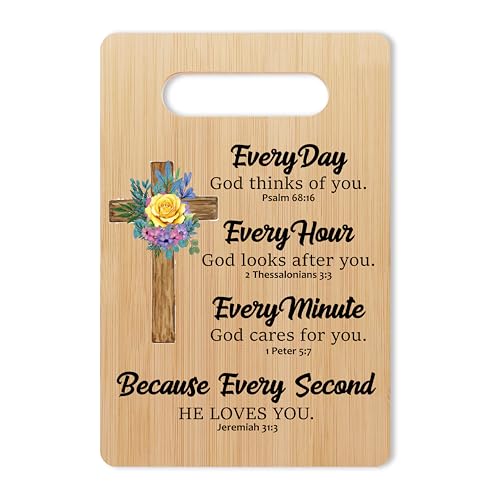 Christian Cutting Board, Religious Wooden Charcuterie Board, Inspirational Gifts For Women Family Friends Neighbors, Bible Verse Bamboo Chopping Board, Kitchen Home Farmhouse Decor -05
