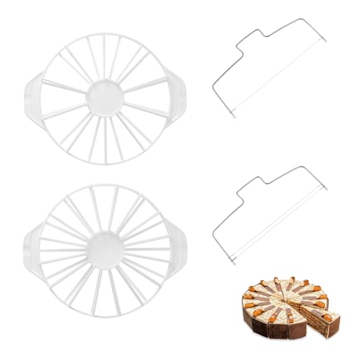 4-teiliges Set 2x Plastik Tortenteiler 2x Edelstahl Kuchenschneider