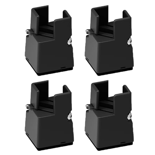 ITTRUH Elevadores de Muebles, 4 Piezas de elevadores de Muebles de plástico for Mesa, Altura Ajustable de 5 a 10 cm, Patas de sofá for Cama, sofá, taburetes, Escritorio(Black,Increase Height 5cm)