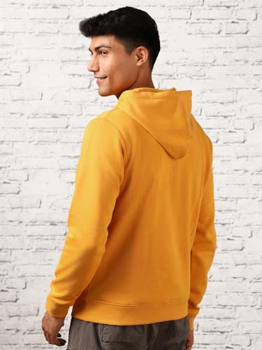 Image of Nobero Men's Printed Regular Fit Hoodie | Cotton Rich Fleece Sweatshirt for Men | Soft & Warm Hooded Pullover | Casual Winter Wear