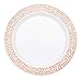 Disposable Wedding Dinnerware Set 303pc/50 Guest Rose Gold Premium | 50 Dinner Plates, 50 Dessert Plates, 100 Forks, 50 Spoons, 50 Knives, 3pc Serving Set (50 Guest Set, Rose Gold)