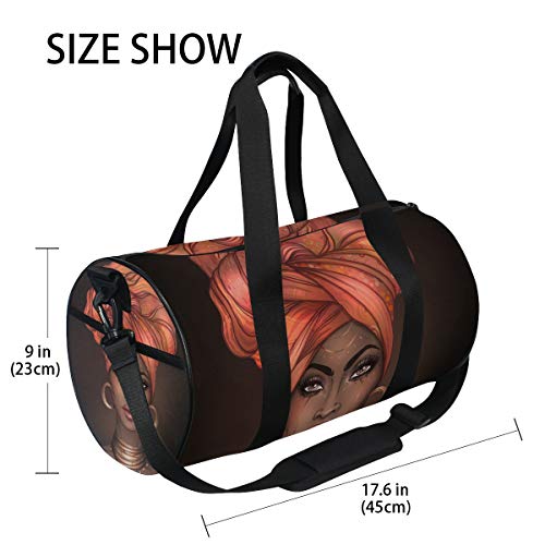 African Pretty Girl Sports Luggage Travel Duffle Bag Gym Luggage with Tote for Men and Women…4