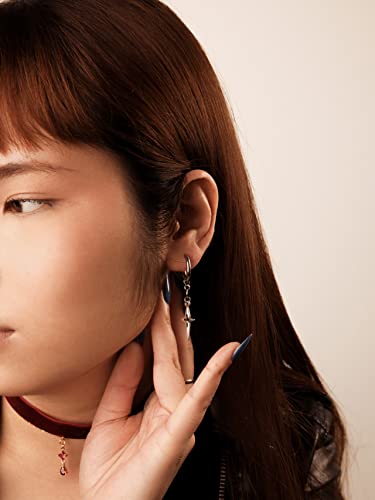 Sacina Gothic Y2k Spike Star Hoop Earrings, Y2K Emo Punk Grunge Goth Earrings, Halloween Christmas Jewelry Gift For Women4