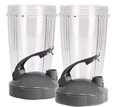 Tall Replacement Cups for NutriBullet High-Speed Blender/Mixer | 24 oz Cup with Flip