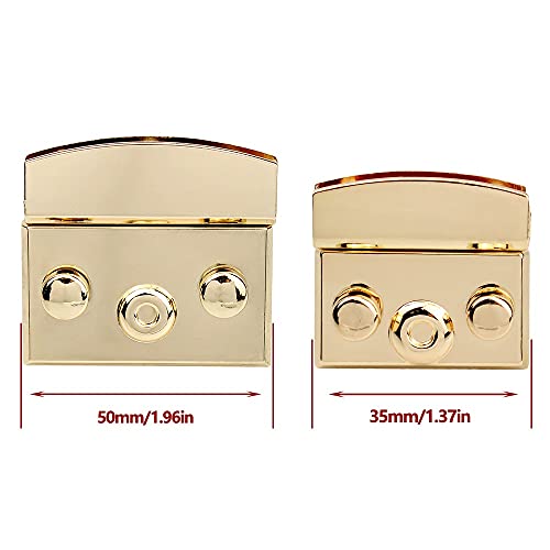 Square Push Lock Spring Metal Lock Snap Clasps Closure Briefcase Closure Catch Clasp Buckle Fasteners for Leather Bag(3.5x3.3cm)2