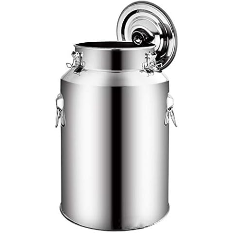 17 Capacities Milk Can, 201 Stainless Steel Milk Transport Bucket Milk Jug Wine Pail Dairy Pot Oil Barrel Tea Canister with Sealed Lid for Liquid Storage,7L Cover