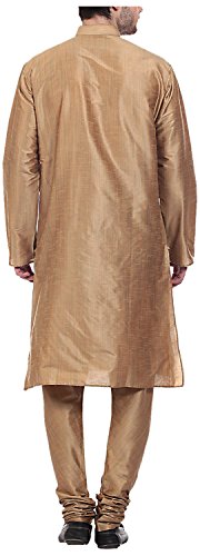 Pijama Kurta conjunto de descanso para hombre seda artificial beige 40 2