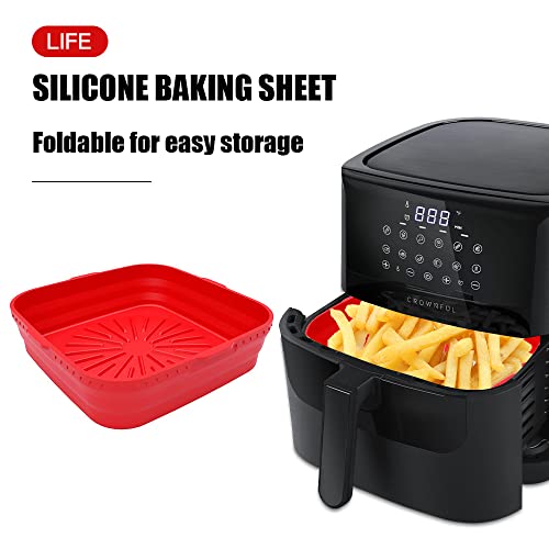 Panier de cuisson carré en silicone réutilisable et pliable : lot épais