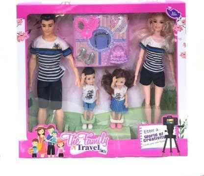 Barodian's Family Doll Set: 2 Multicolor Rubber Dolls with Accessories - Fun for Kids!