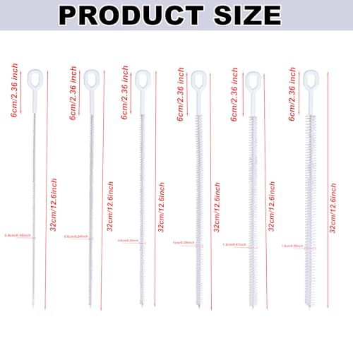 Image of 6pcs Straw Cleaner Brush Set, 12.6 Inch Cleaning Brush Extra Long Reusable Water Bottle Pipe Cleaner Bendable Cleaning Tool for Metal Silicone Plastic Glass Straws Tubes (White)