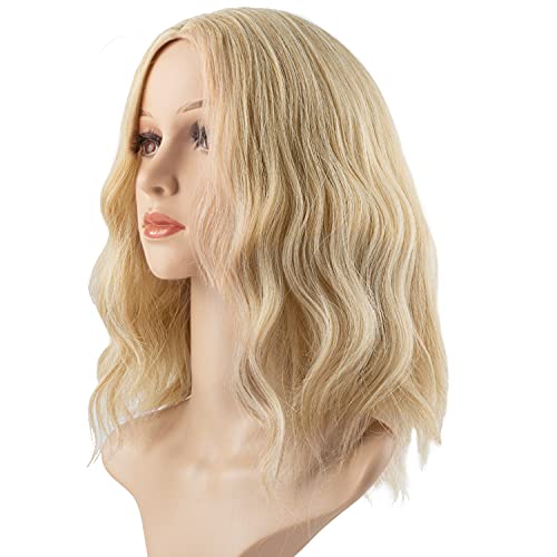 TUZHU Wavy Wig Short gold Middle Part Wigs Shoulder Length Women's Short Synthetic Lace Front Wigs Cosplay Wig for Girl Colorful Costume Curly Wigs ( BLONDE 16in) TUZHU Wavy Wig Short gold Middle Part Wigs Shoulder Length Women's Short Synthetic Lace Front Wigs Cosplay Wig for Girl Colorful Costume Curly Wigs ( BLONDE 16in)